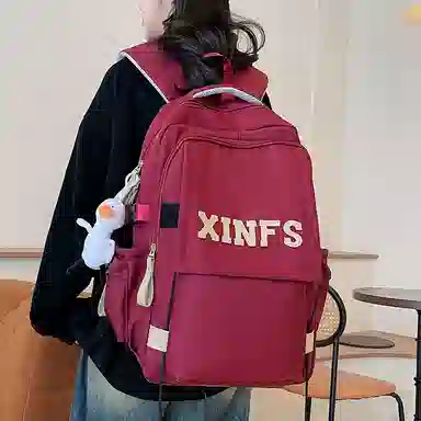 彤彤兔 韩系时尚百搭学生 尼龙 书包背包双肩包 男女同款情侣款 多色