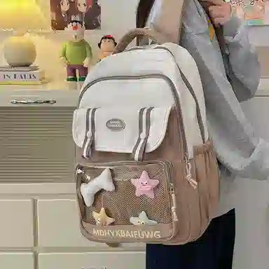 彤彤兔 高颜值简约时尚 尼龙 双肩包 常规 男女同款情侣款 多色