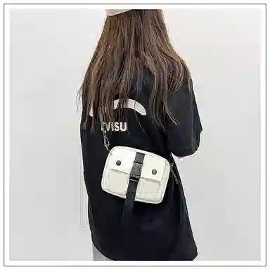 彤彤兔 时尚百搭手机包 尼龙 斜挎包 男女同款情侣款 黑色/白色/卡其色