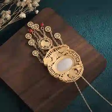 彤彤兔 中式古风配饰珐琅 彩绘复古流苏 项链 女款