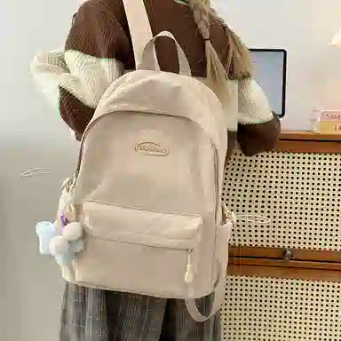 彤彤兔 韩版纯色小清新 尼龙 双肩包 女款 多色