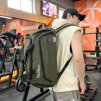 德力熊 休闲简约轻便 牛津布 健身包 男女同款情侣款 黑色桔色卡其色白色黄色军绿色湖蓝色灰色