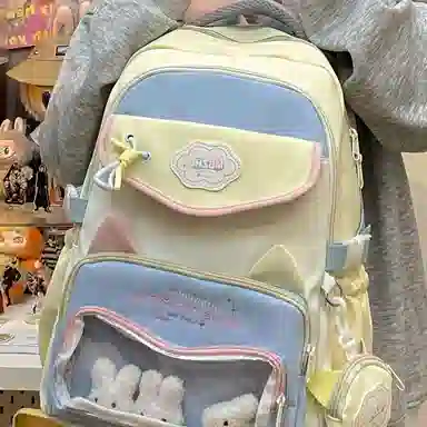 彤彤兔 书包可爱韩版风撞色大容 尼龙 双肩包 男女同款情侣款 多色