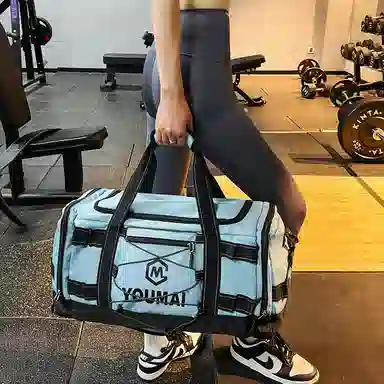 德力熊 短途斜挎包大容量 尼龙布 健身包 男女同款情侣款 黑色\粉色\卡其色\蓝色\黄色\白色\青绿色