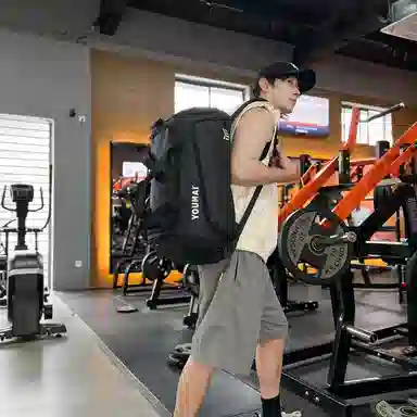 德力熊 休闲简约轻便 牛津布 健身包 男女同款情侣款 黑色桔色卡其色白色黄色军绿色湖蓝色灰色