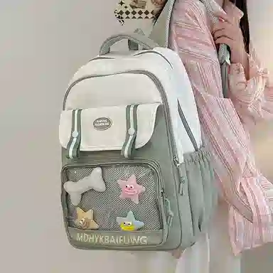 彤彤兔 高颜值简约时尚 尼龙 双肩包 常规 男女同款情侣款 多色