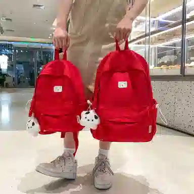 德力熊 简约大容量 尼龙 双肩包