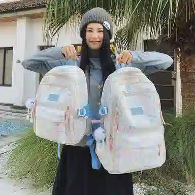 彤彤兔 多巴胺出游背包可爱卡通印花 尼龙 双肩包 女款 多色