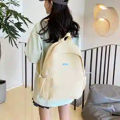 德力熊 时尚原宿个性条绒 尼龙 双肩包 女款 多色