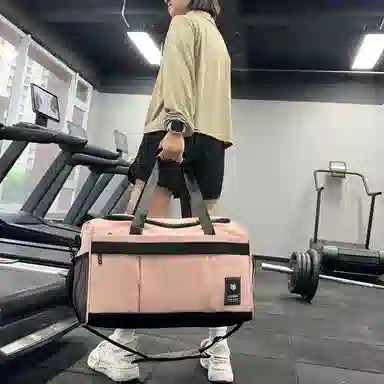 德力熊 干湿分离训练大容量短途旅行包 尼龙 健身包 男女同款情侣款 黑色/粉色/灰色/红色/黄色/蓝色/青绿色