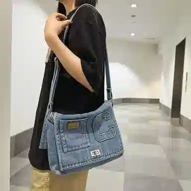 OUZIHUANG Denim Shoulder Bag