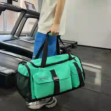 德力熊 大容量训练包多功能干湿分离 牛津布 健身包 男女同款情侣款 黑色\粉色\灰色\酒红色\黄色\紫色\青绿色\桔色