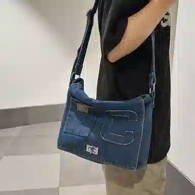OUZIHUANG Denim Shoulder Bag