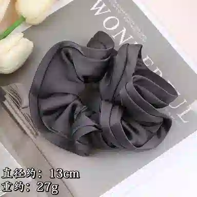 彤彤兔 法式高级感大肠纯色木耳边花苞缎面马尾肠圈气质头饰 布料 发圈 女款