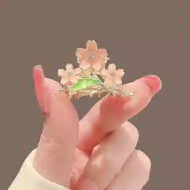 彤彤兔 森系仙美花朵抓夹高级感刘海夹前额 合金 发夹 女款