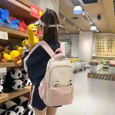 彤彤兔 休闲百搭背包高颜值 尼龙 双肩包 常规 女款 黑色/卡其色/粉色/紫色/蓝色