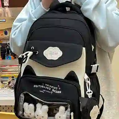 彤彤兔 书包可爱韩版风撞色大容 尼龙 双肩包 男女同款情侣款 多色