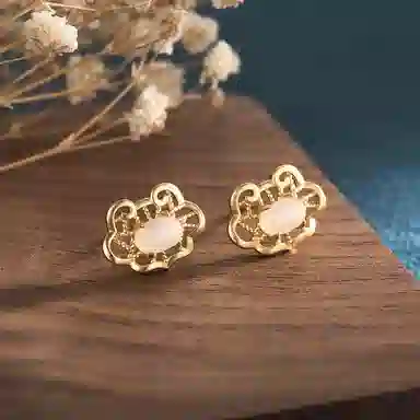 彤彤兔 如意平安锁 新中式复古民族风轻奢小众高级感 耳钉 女款