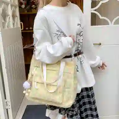 彤彤兔 日系百搭 帆布 帆布包单肩包 女款 多色