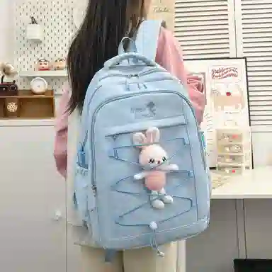 彤彤兔 背包简约学院风书包 尼龙 双肩包 常规 女款 多色