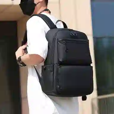 彤彤兔 商务通勤简约 牛津纺织物 双肩包 男款 黑色\灰色\蓝色