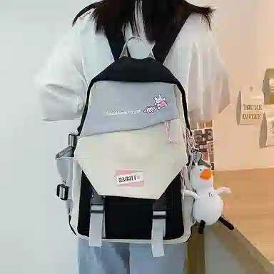 彤彤兔     时尚大容量韩版撞色 尼龙 双肩包 女款 蓝色/绿色/黑色/红色