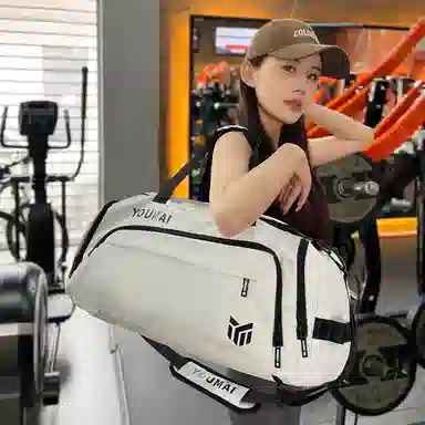 德力熊 休闲简约轻便 牛津布 健身包 男女同款情侣款 黑色桔色卡其色白色黄色军绿色湖蓝色灰色