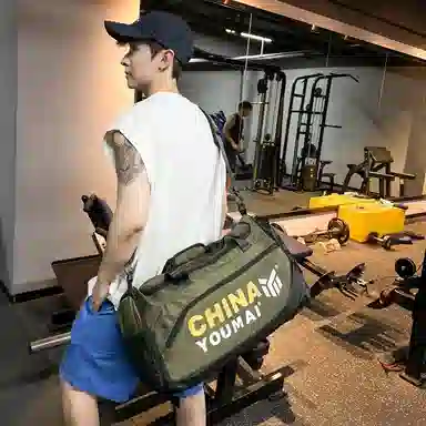 德力熊 多功能运动训练 尼龙 健身包 男女同款情侣款 黑色粉色卡其色玫红色黄色军绿色