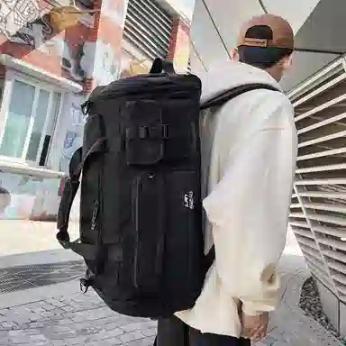 彤彤兔 大容量休闲简约百搭 尼龙 双肩旅行包 男女同款情侣款 灰色/黑色/绿色