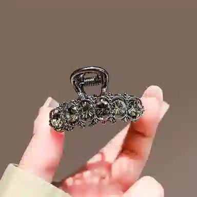 彤彤兔 高级感水钻小号抓夹枪黑发卡小众金属夹刘海碎发 夹子头饰 发夹 女款