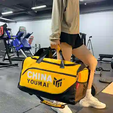 德力熊 多功能运动训练 尼龙 健身包 男女同款情侣款 黑色粉色卡其色玫红色黄色军绿色