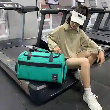 德力熊 干湿分离训练大容量短途旅行包 尼龙 健身包 男女同款情侣款 黑色/粉色/灰色/红色/黄色/蓝色/青绿色