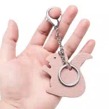 彤彤兔 真皮小众可爱 头层牛皮 钥匙扣 男女同款情侣款