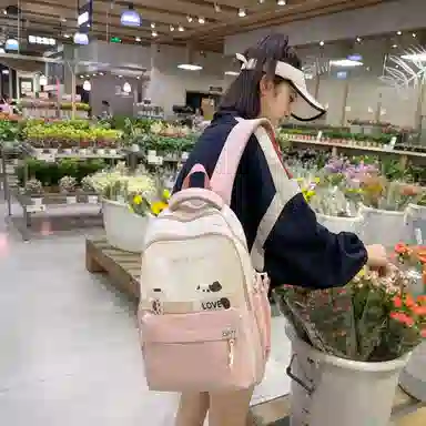 彤彤兔 休闲百搭背包高颜值 尼龙 双肩包 常规 女款 黑色/卡其色/粉色/紫色/蓝色