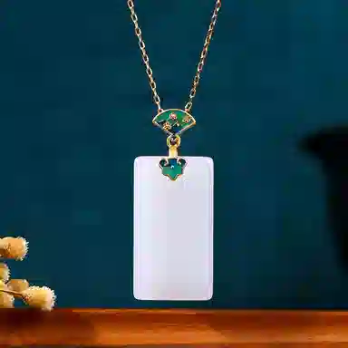 彤彤兔 珐琅渐变吉祥图腾祥云 平安无事牌 项链 女款