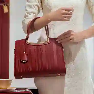OUZIHUANG Red Elegant Handbag