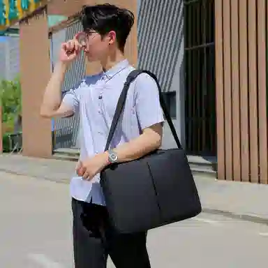 德力熊 纯色简约商务多功能 尼龙 公文包 男女同款情侣款 多色