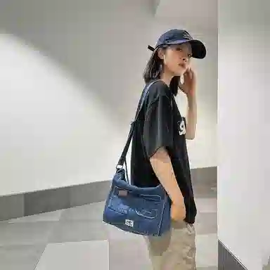 OUZIHUANG Denim Shoulder Bag