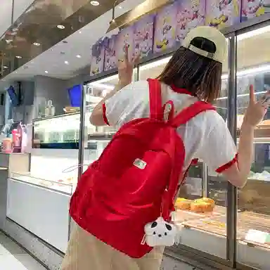 德力熊 简约大容量 尼龙 双肩包