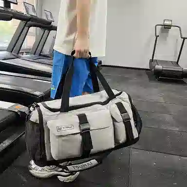 德力熊 大容量训练包多功能干湿分离 牛津布 健身包 男女同款情侣款 黑色\粉色\灰色\酒红色\黄色\紫色\青绿色\桔色