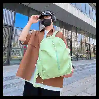 彤彤兔   森系风初 尼龙   双肩包 大号 男女同款情侣款 多色