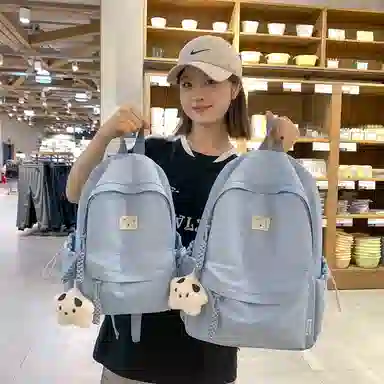 德力熊 简约大容量 尼龙 双肩包