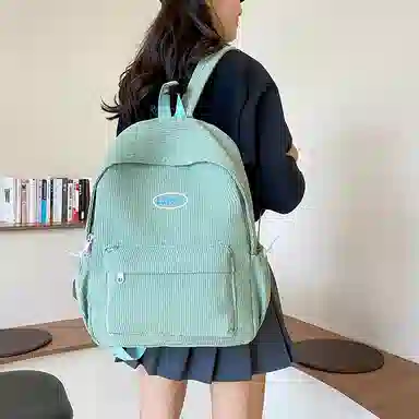 德力熊 时尚原宿个性条绒 尼龙 双肩包 女款 多色