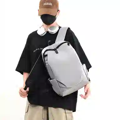 彤彤兔 简约时尚百搭 牛津布 双肩包 男款 黑色\灰色\蓝色