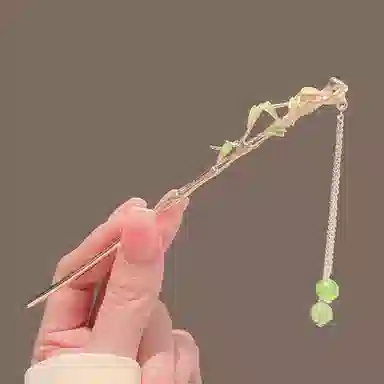 彤彤兔 高级感竹节古风夏季步摇中式发钗盘发流苏汉服簪子 合金 发簪 女款