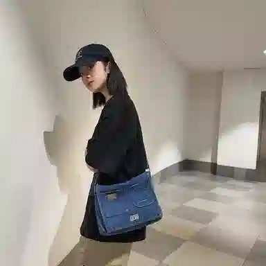 OUZIHUANG Denim Shoulder Bag