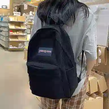 德力熊 时尚轻便大容量拉链开合 尼龙 书包背包双肩包 常规 男女同款情侣款 米白色/黑色/深棕/绿色