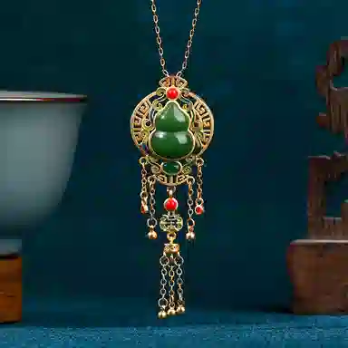 彤彤兔 中式福禄双全葫芦流苏 铜 项链 女款