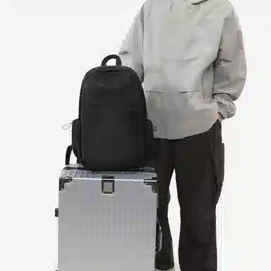 彤彤兔 纯色简约百搭 牛津布 书包背包双肩包 男款 黑色/蓝色/卡其色