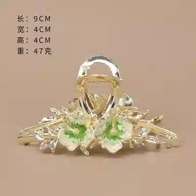 彤彤兔 高级感水晶石花朵鲨鱼夹头饰时尚通勤百搭夏后脑勺盘发抓夹 合金 发夹 女款